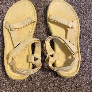 Lightly Used Yellow Teva Sandals size 10 womens